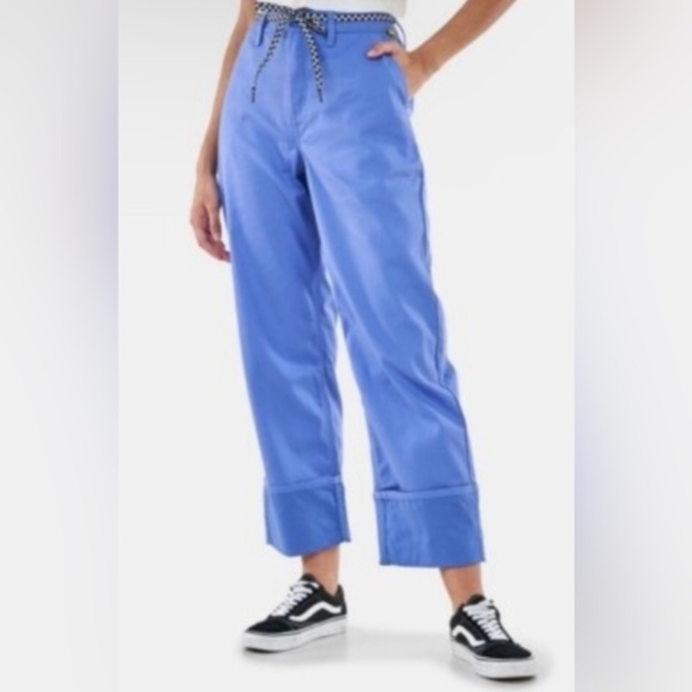 Vans Blue High-Waist Wide-Leg Cuffed Pants